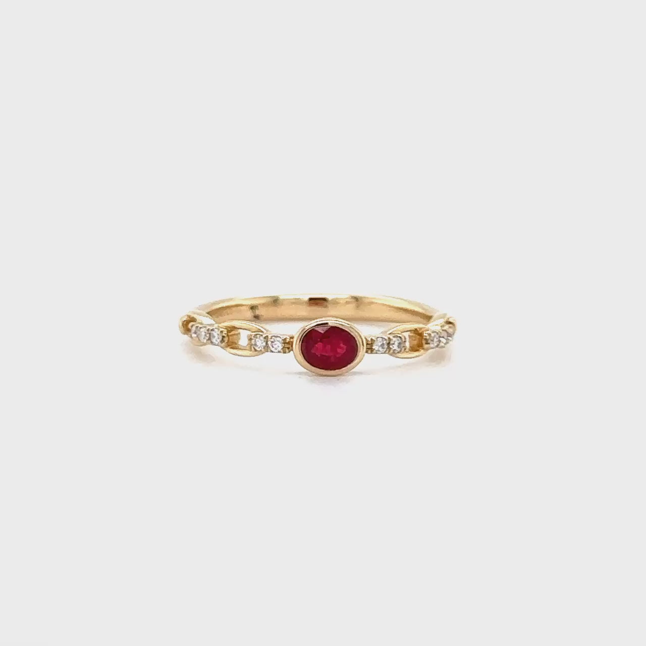 Oval Shaped Ruby & Diamond Ring