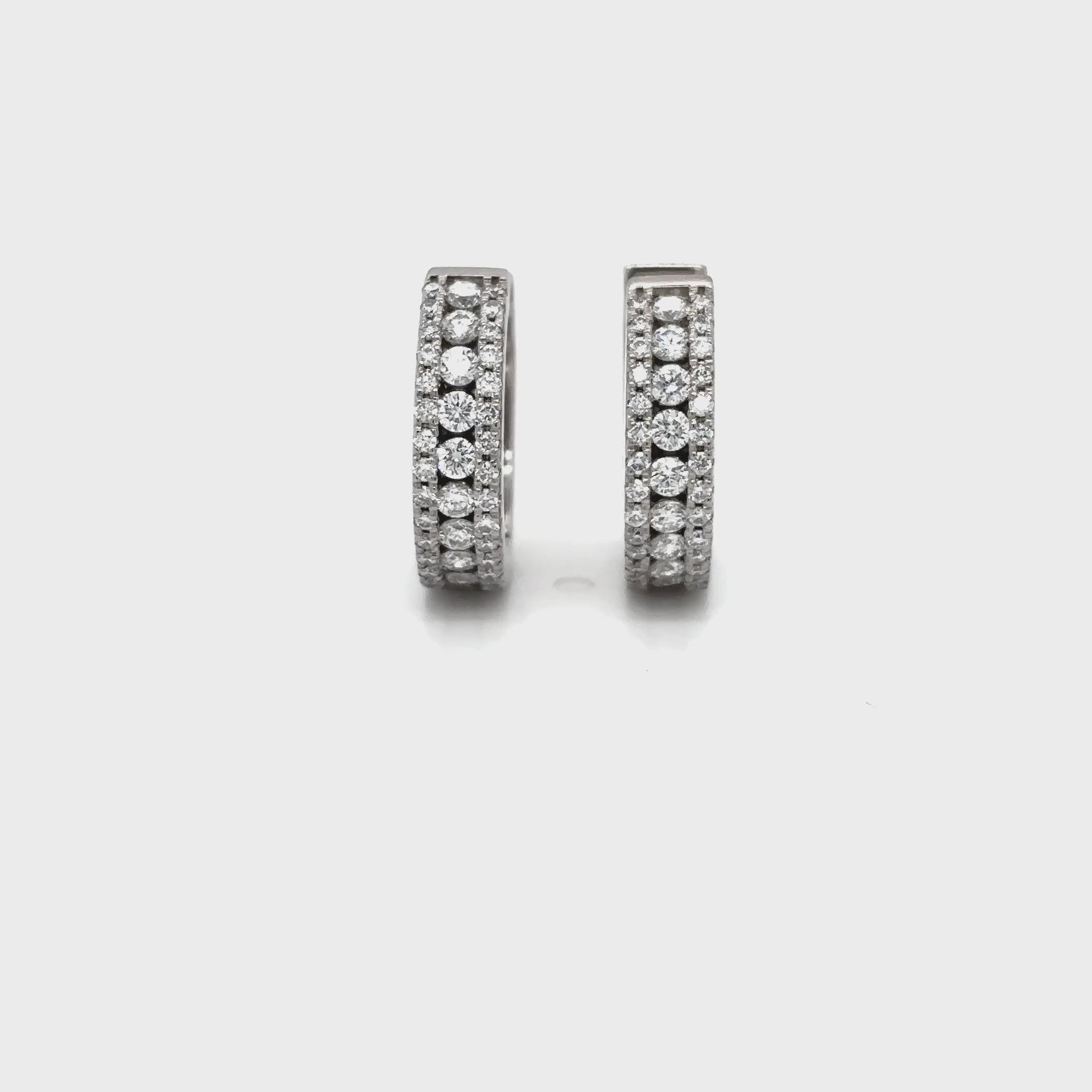 Round brilliant diamond huggy earrings, diamond huggie hoop earrings, elegant diamond huggy earrings, classic round brilliant cut earrings, fine jewelry diamond huggies, luxury diamond earrings for women, timeless diamond hoop earrings, everyday diamond huggy hoops, designer round brilliant earrings, white gold diamond huggie earrings.