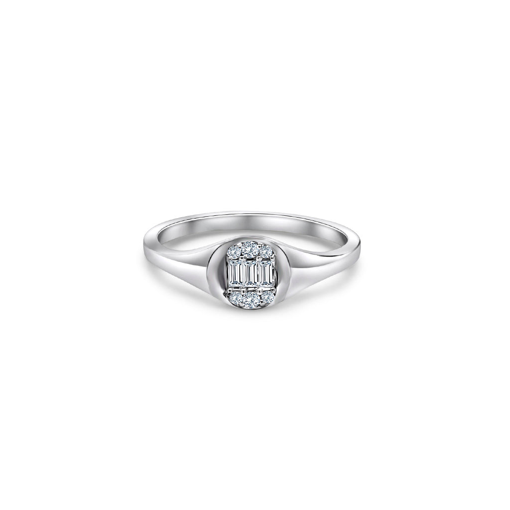 0.20ct Round Diamond Cluster Ring There is an undeniable charm in a cluster of diamonds that brings joy to every woman's heart. Perhaps it's the mesmerizing display of a hidden flower arrangement, or maybe it's the realization that multiple brilliant diamonds are sparkling back at us. Regardless, it is undeniably beautiful, and she is sure to adore it!