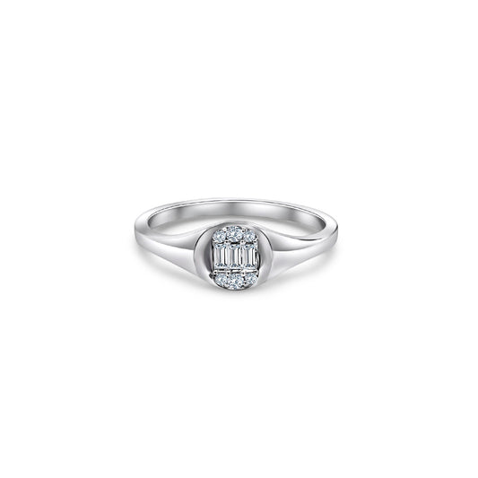 0.20ct Round Diamond Cluster Ring There is an undeniable charm in a cluster of diamonds that brings joy to every woman's heart. Perhaps it's the mesmerizing display of a hidden flower arrangement, or maybe it's the realization that multiple brilliant diamonds are sparkling back at us. Regardless, it is undeniably beautiful, and she is sure to adore it!