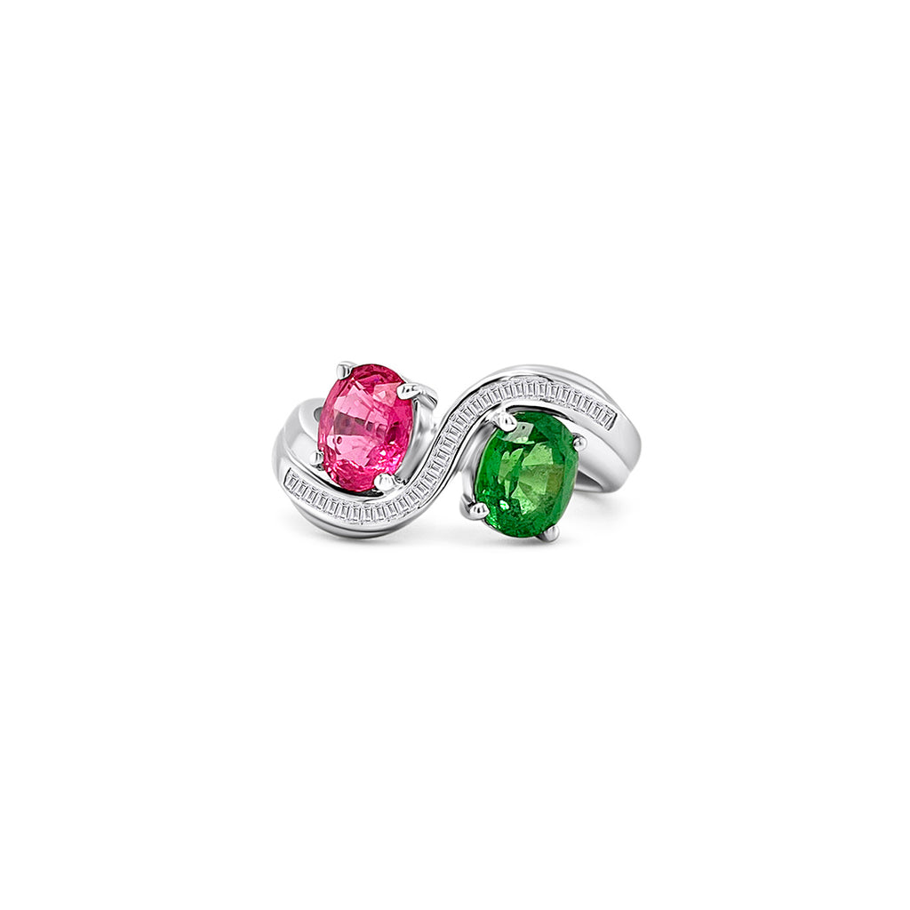 Tsavorite & Spinel Diamond Ring