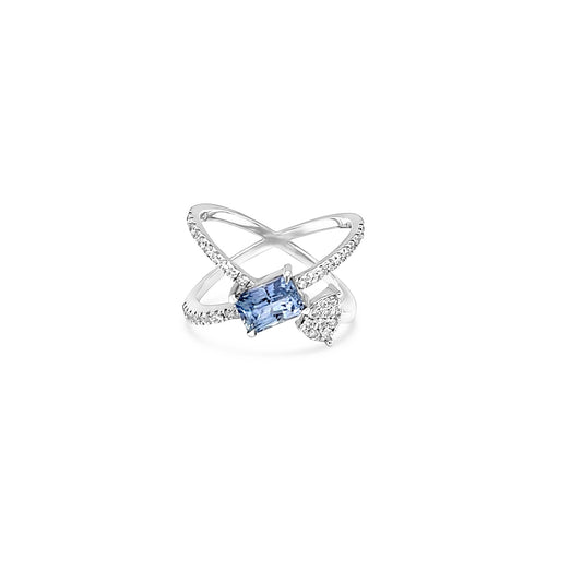 "Elegant Sapphire and Diamond Ring on White Gold Band" "Luxurious Blue Sapphire Ring with Sparkling Diamonds" "Sapphire Gemstone Ring Accented with Brilliant Diamonds" "Classy Blue Stone and Diamond Encrusted Ring" "Sapphire and Diamond Jewelry - Stunning Ring Design" "Handcrafted Blue Gemstone Ring with Diamond Details" "Sapphire Engagement Ring featuring Glittering Diamonds"